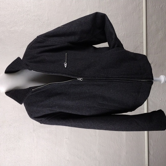 J. Crew 100% Wool Black Pointed Collar Long Sleeve Full Zipper Front Dress Coat - Picture 14 of 14